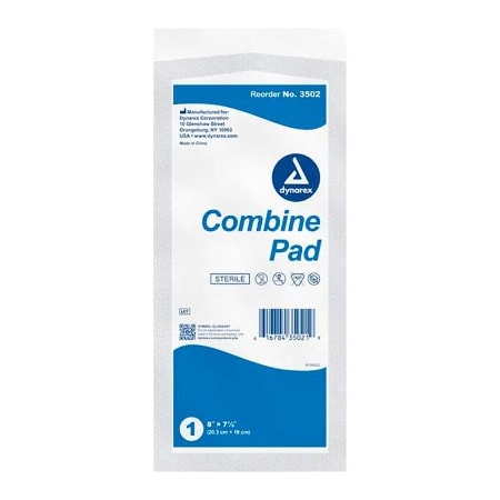 Dynarex Dynarex Combine Pads, Sterile, 1/Pouch, 8inW x 7-1/2inL, 240 Pcs 3502